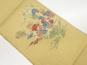 変わり花葉模様織出し名古屋帯